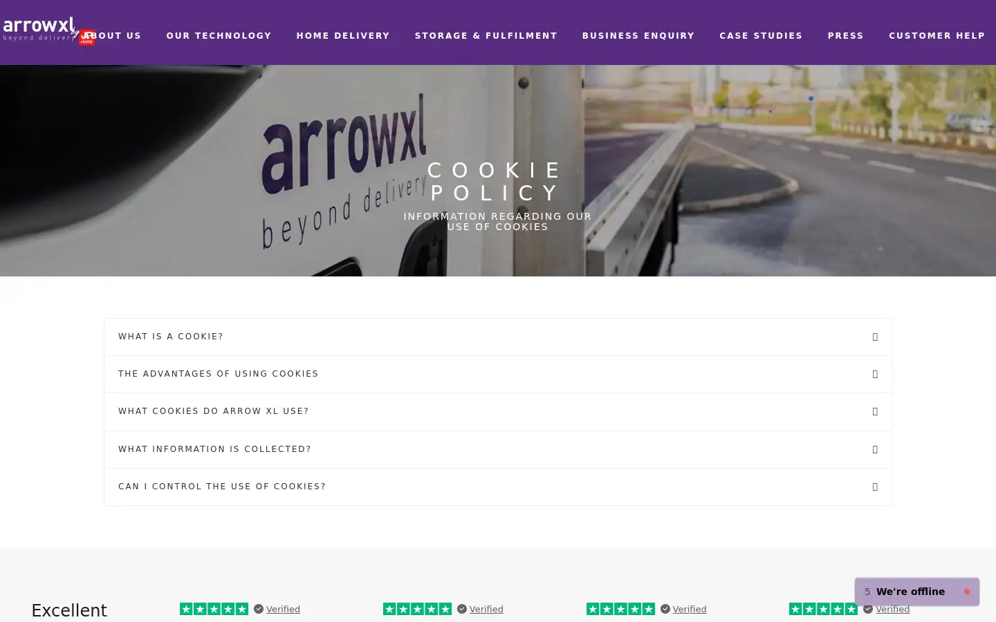 Screenshot of arrowxl.co.uk