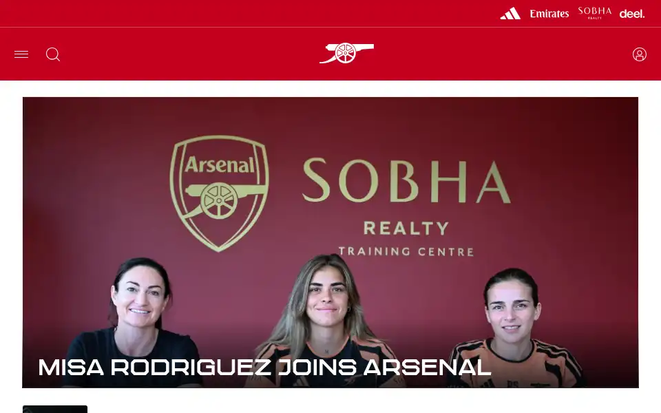 Screenshot of arsenal.com