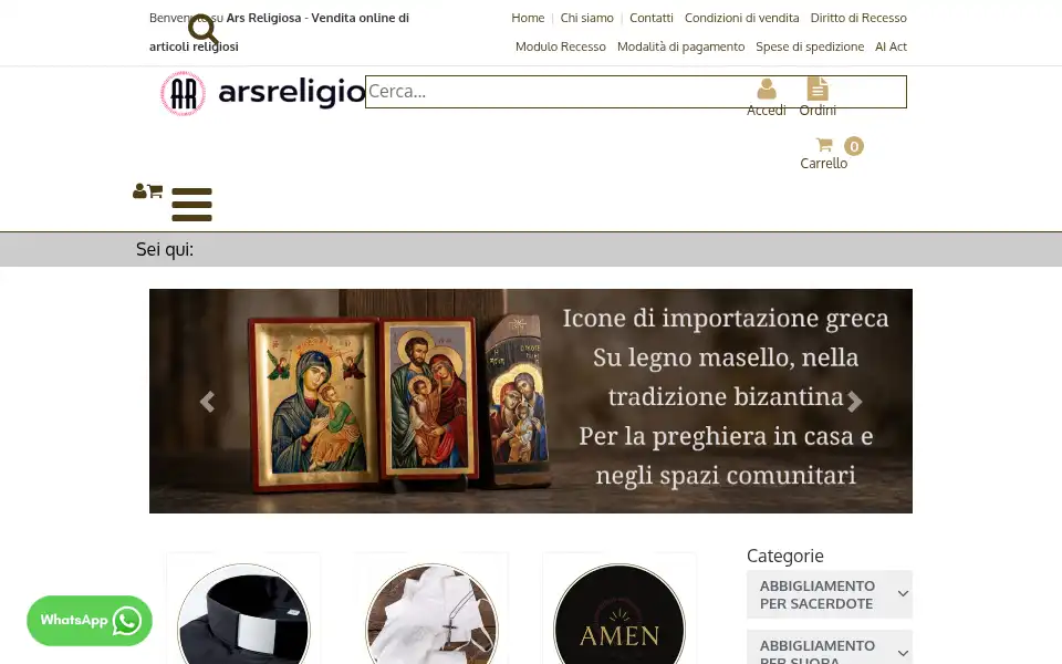 Screenshot of arsreligiosa.it
