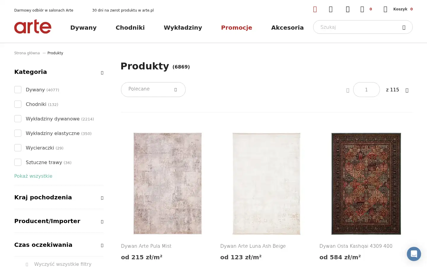 Screenshot of arte.pl