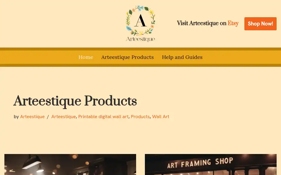 Screenshot of arteestique.com