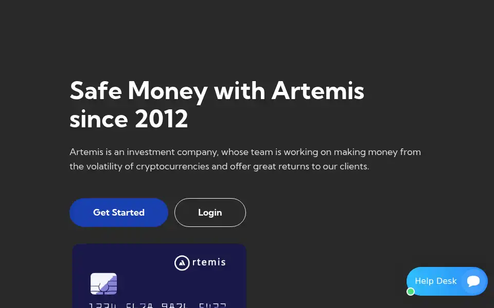 Screenshot of artemisglobals.com
