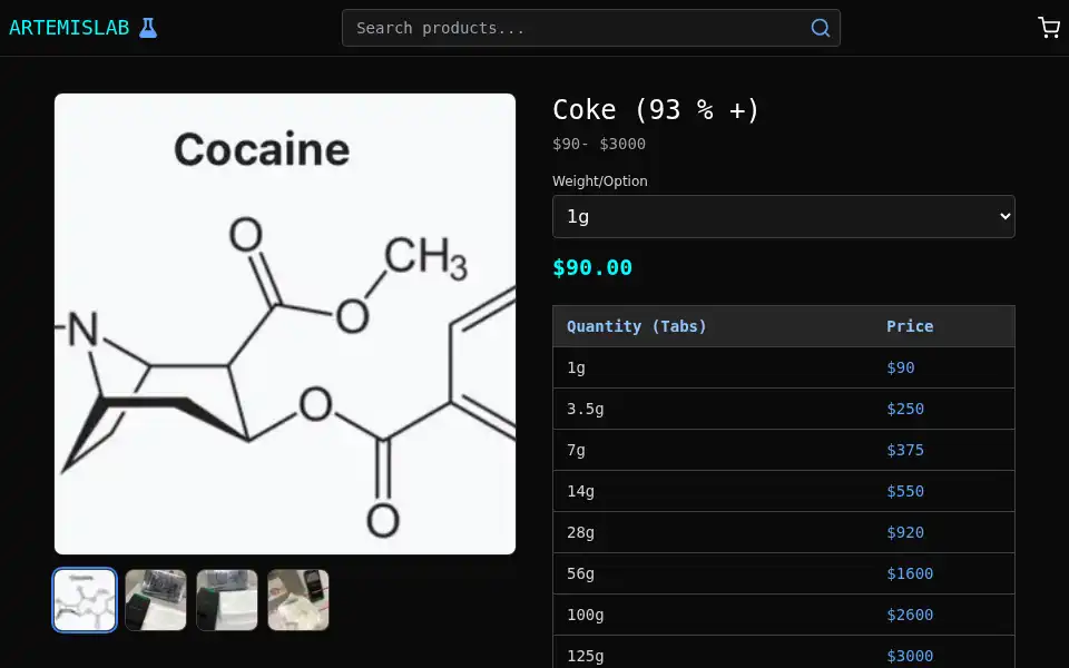 Screenshot of artemislab.cc