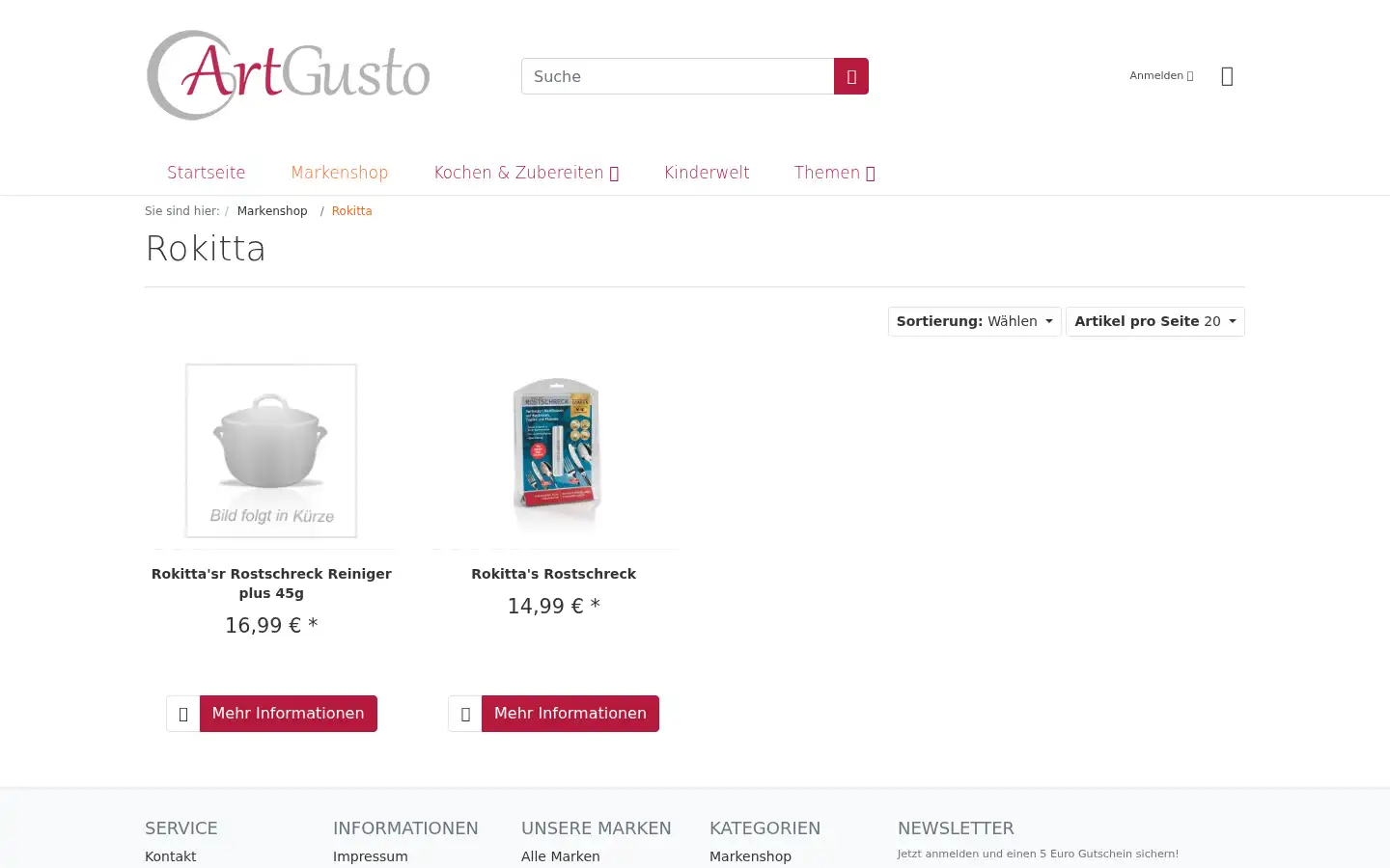 Screenshot of artgusto.de