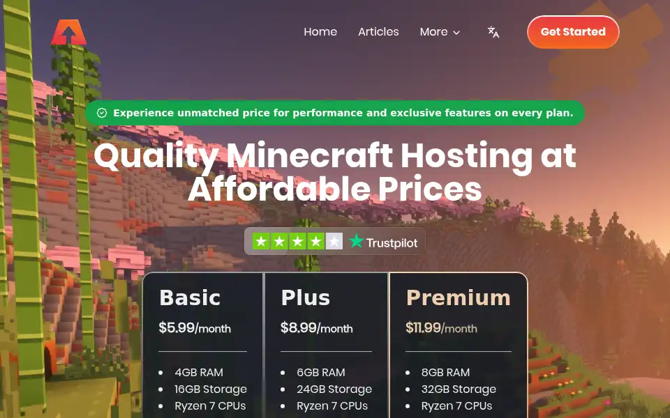 Screenshot of arthmc.xyz