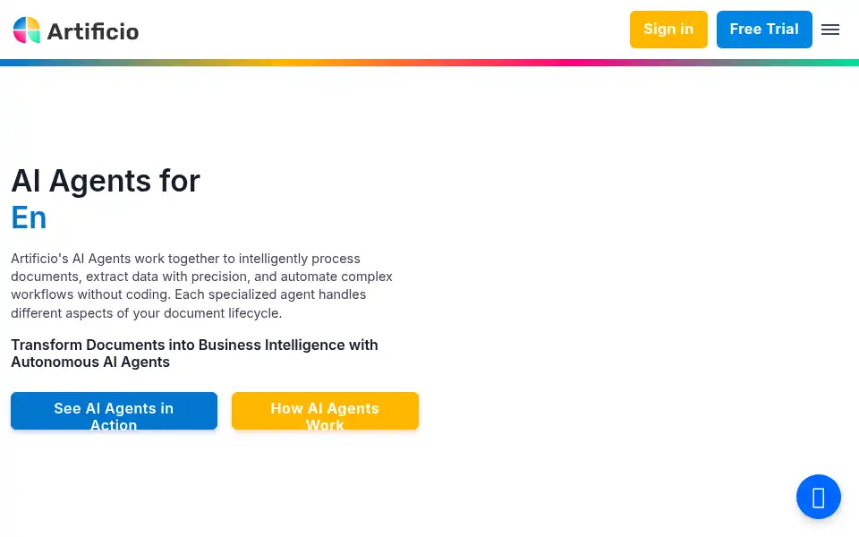 Screenshot of artificio.ai