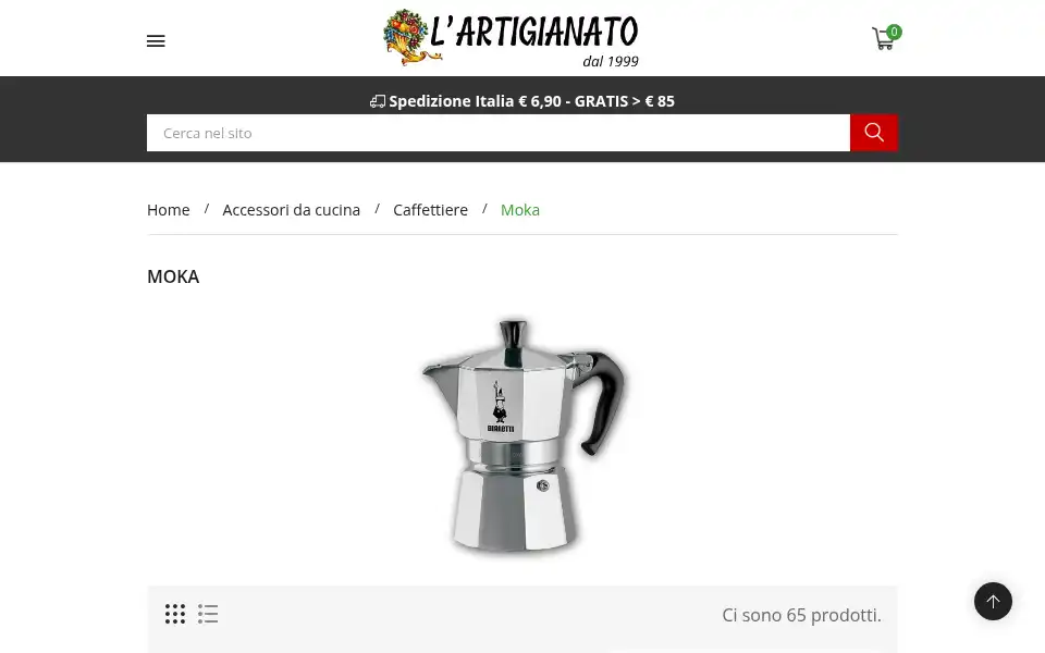 Screenshot of artigianato-italia.it