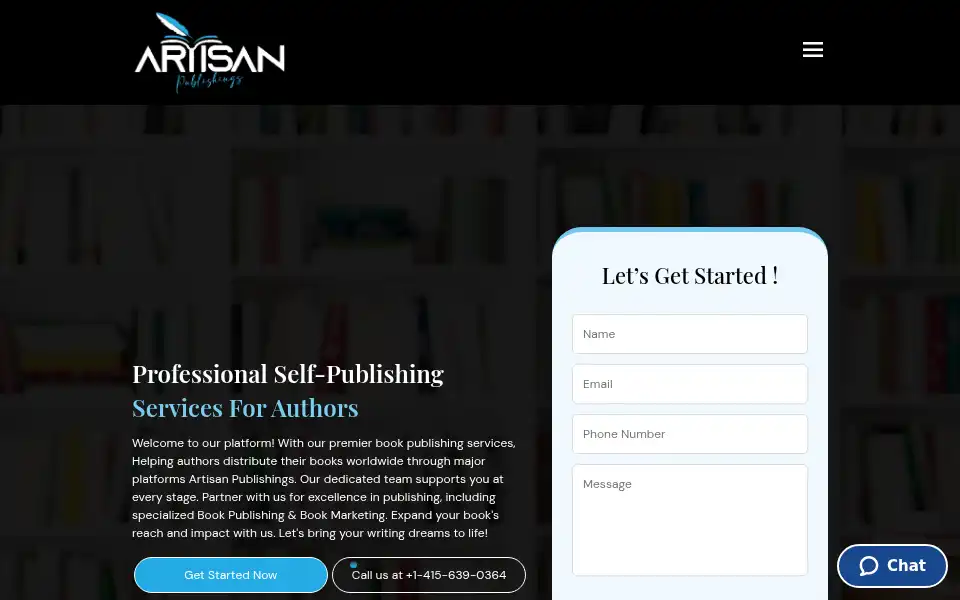 Screenshot of artisanpublishings.com