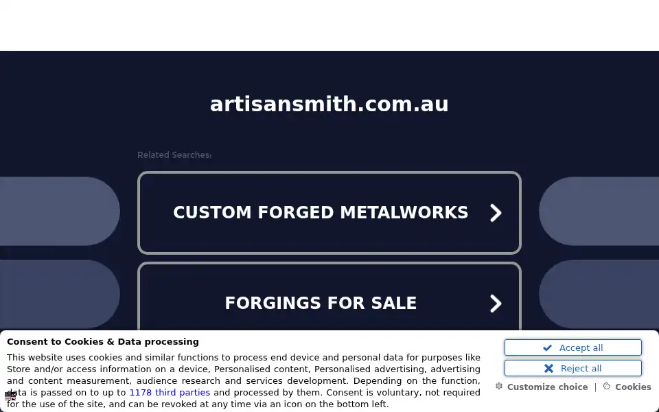 Screenshot of artisansmith.com.au