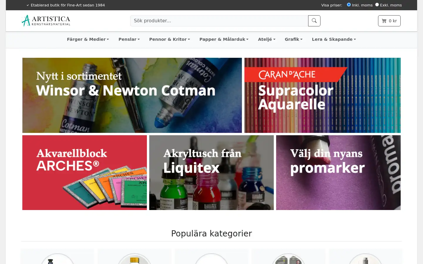 Screenshot of artistica.nu