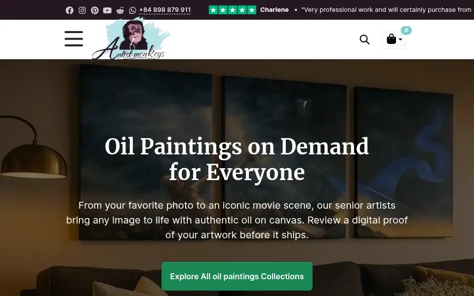 Screenshot of artistmonkeys.com