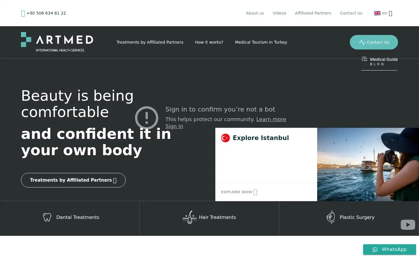 Screenshot of artmed.com.tr