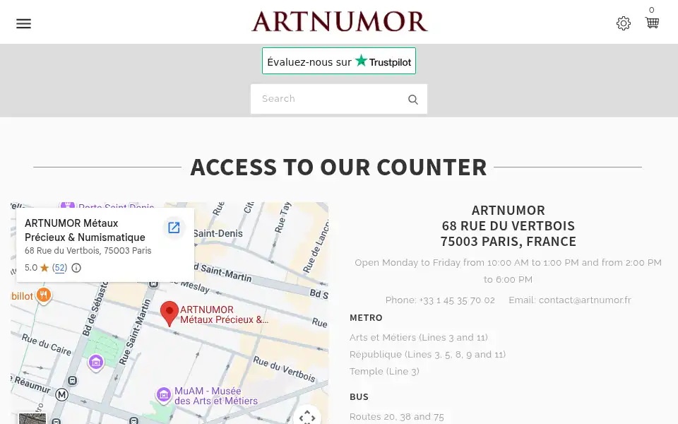 Screenshot of artnumor.fr