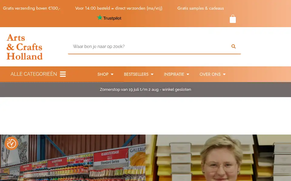 Screenshot of artsandcrafts.nl