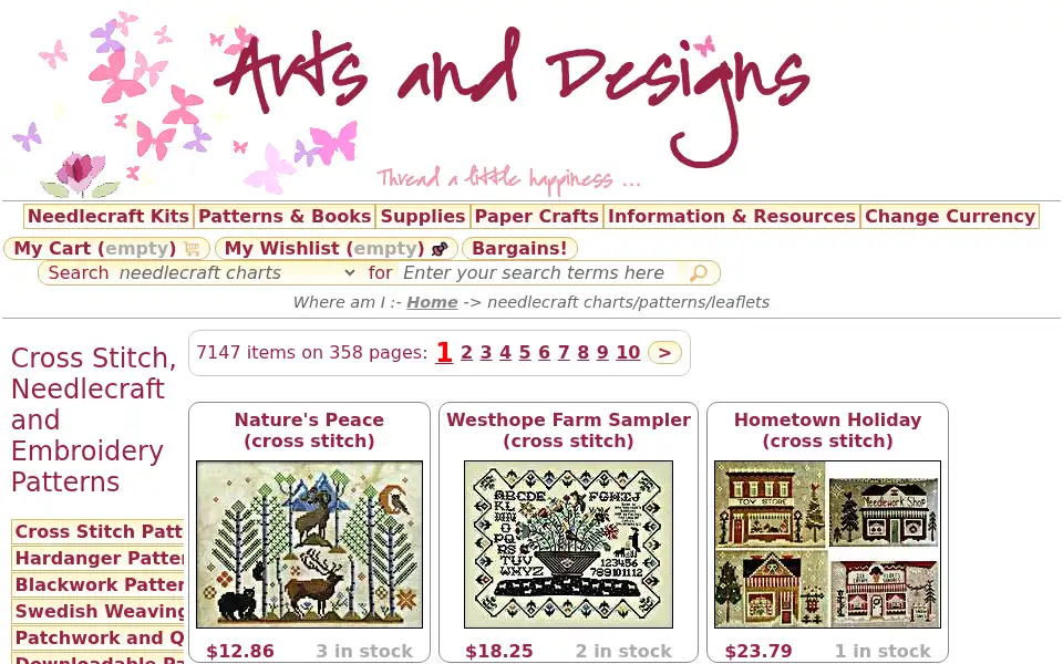Screenshot of artsanddesigns.com