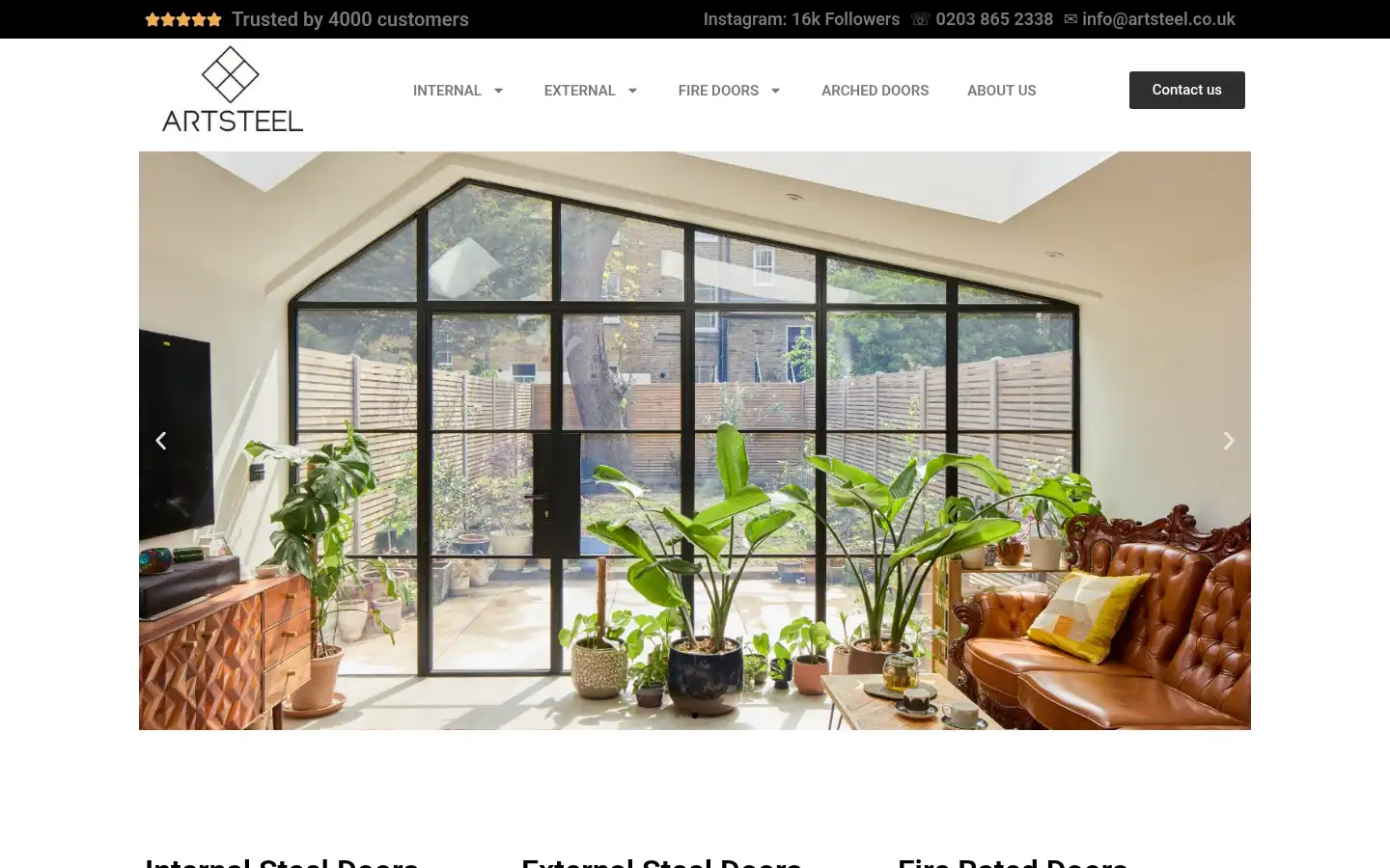 Screenshot of artsteel.co.uk