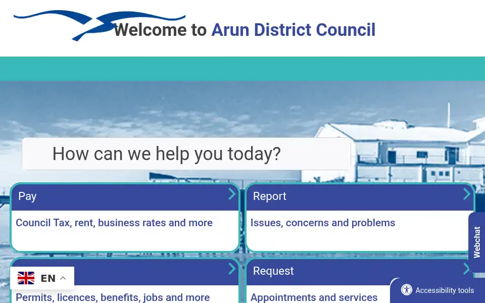 Screenshot of arun.gov.uk