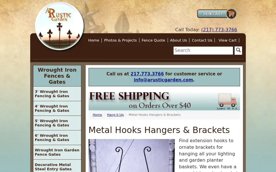 Screenshot of arusticgarden.com