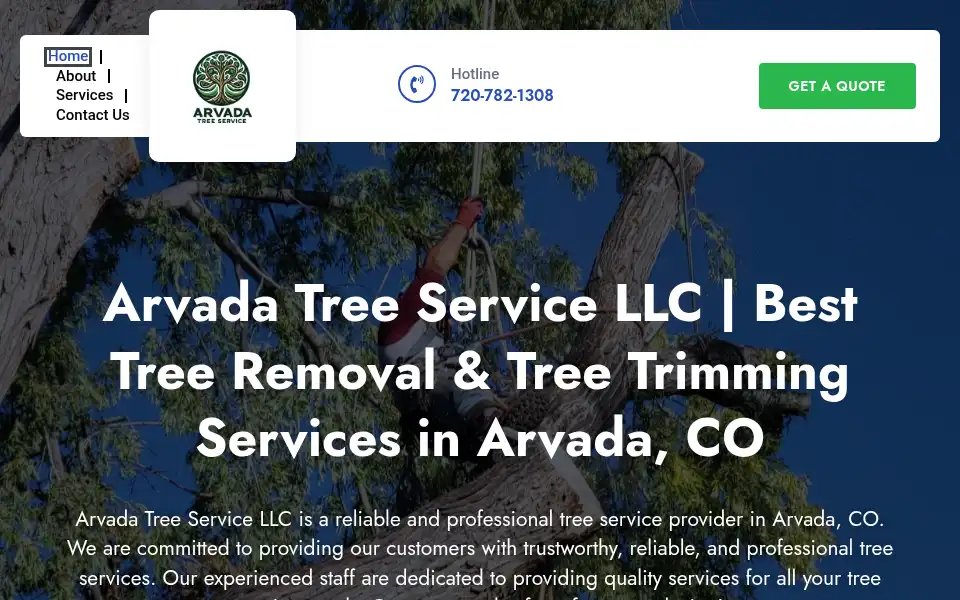 Screenshot of arvadatreeservicellc.com