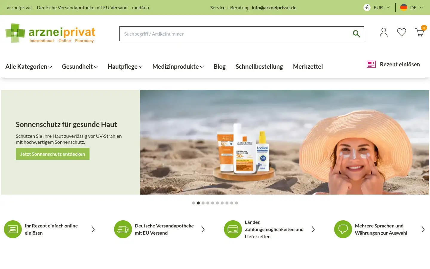 Screenshot of arzneiprivat.de