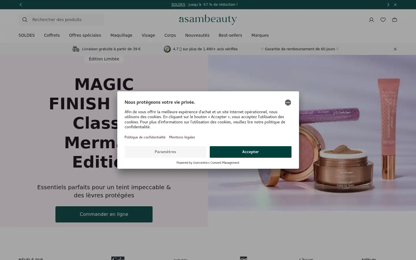 Screenshot of asambeauty.com