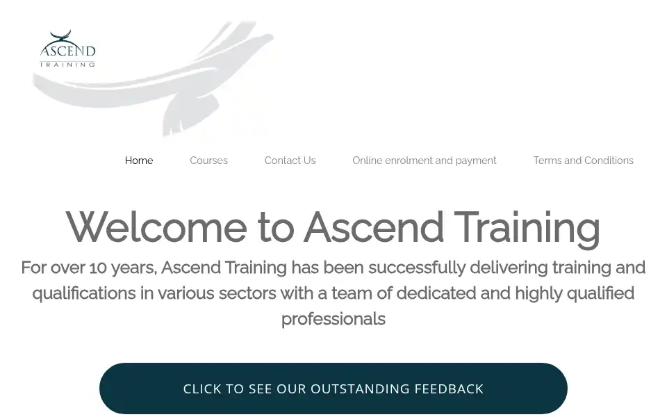 Screenshot of ascend-training.co.uk