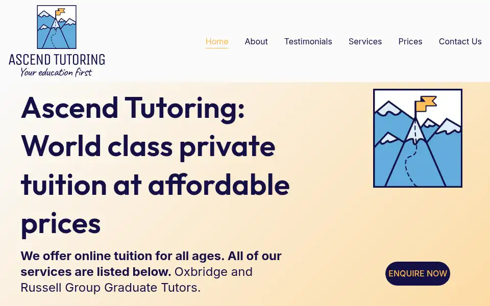 Screenshot of ascendtutoring.co.uk