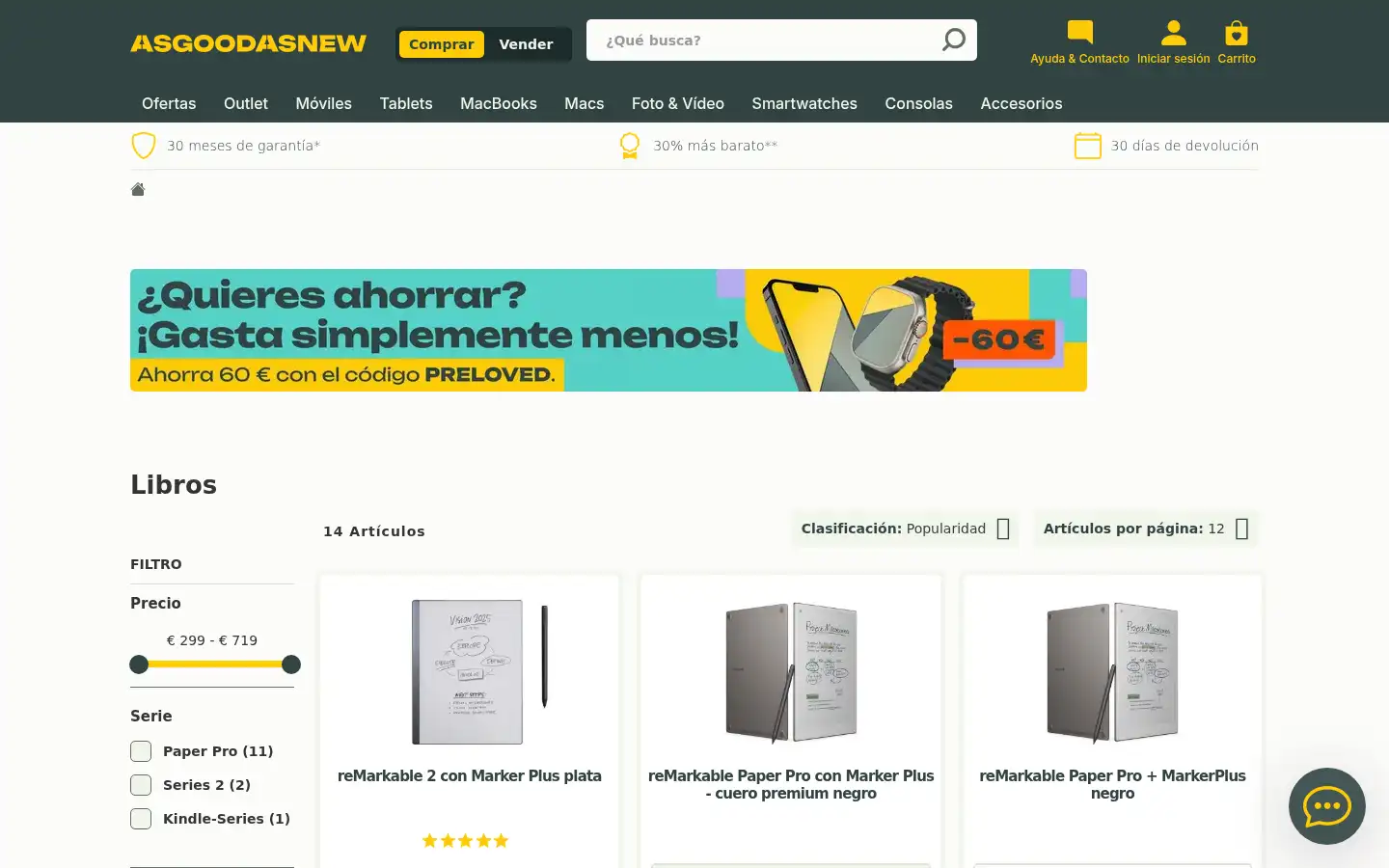 Screenshot of asgoodasnew.es