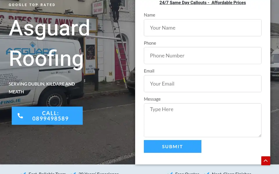 Screenshot of asguardroofing.ie