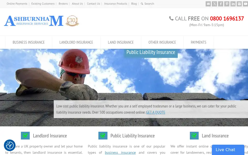 Screenshot of ashburnham-insurance.co.uk