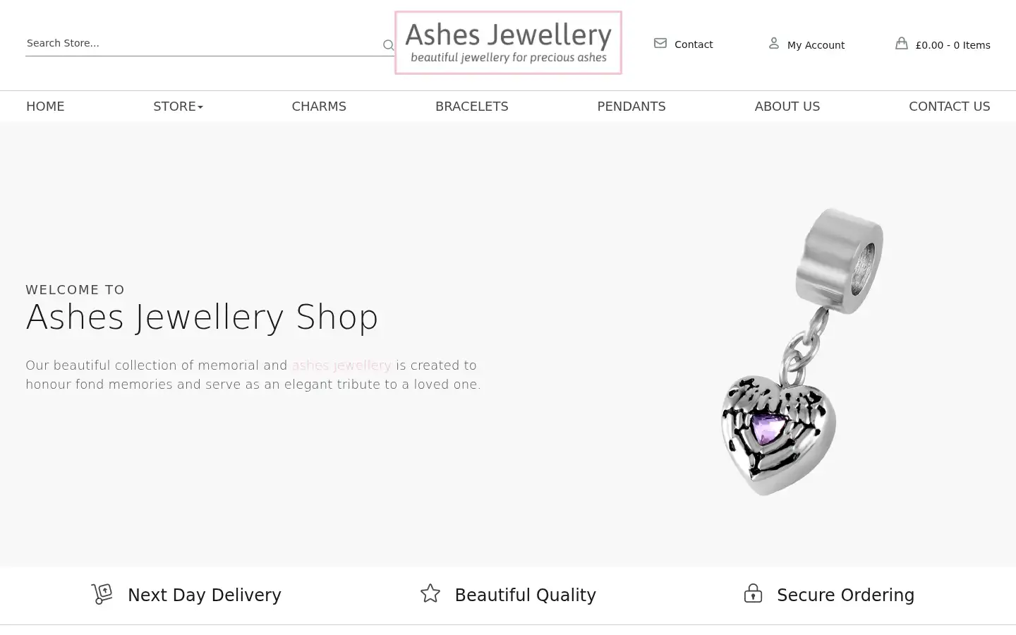 Screenshot of ashesjewelleryshop.co.uk