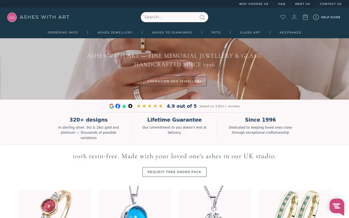 Screenshot of asheswithart.co.uk
