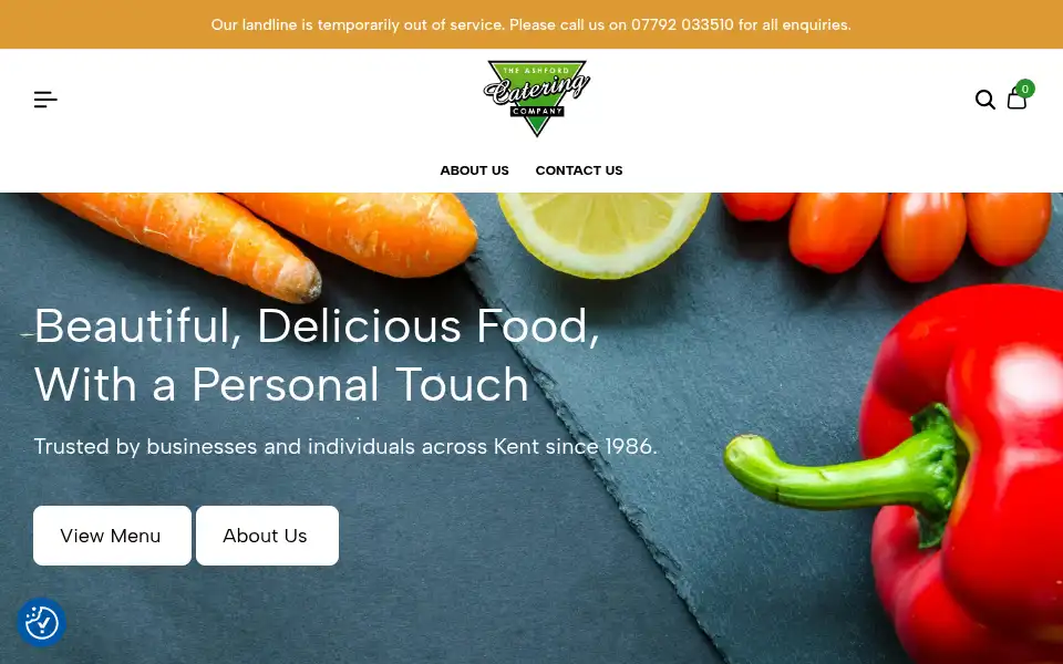 Screenshot of ashfordcatering.co.uk