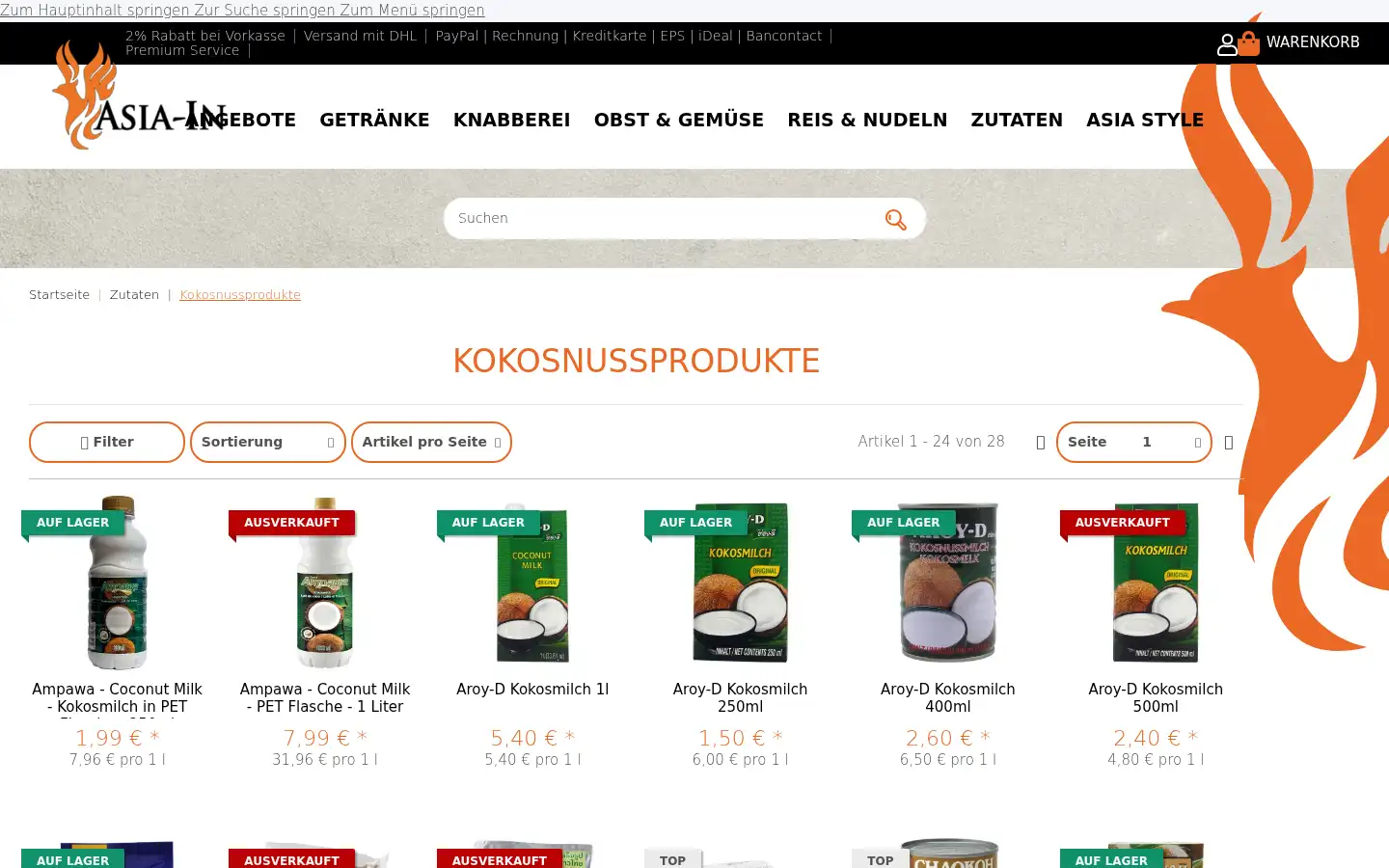 Screenshot of asia-in.de