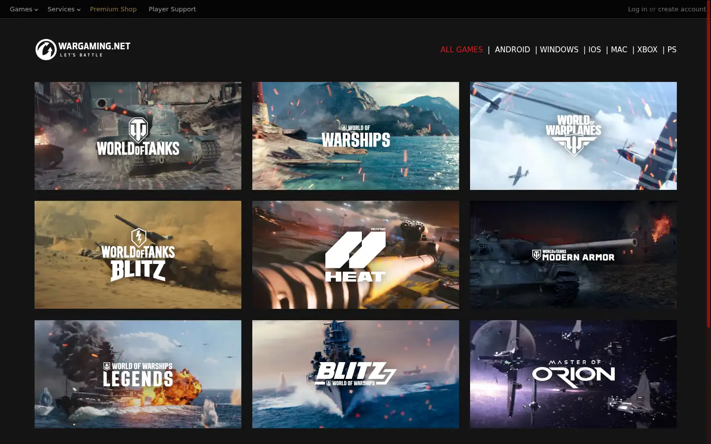 Screenshot of asia.wargaming.net