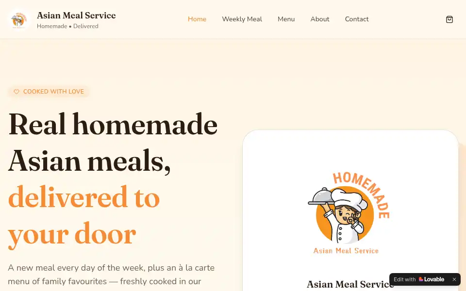 Screenshot of asianmealservice.co.uk