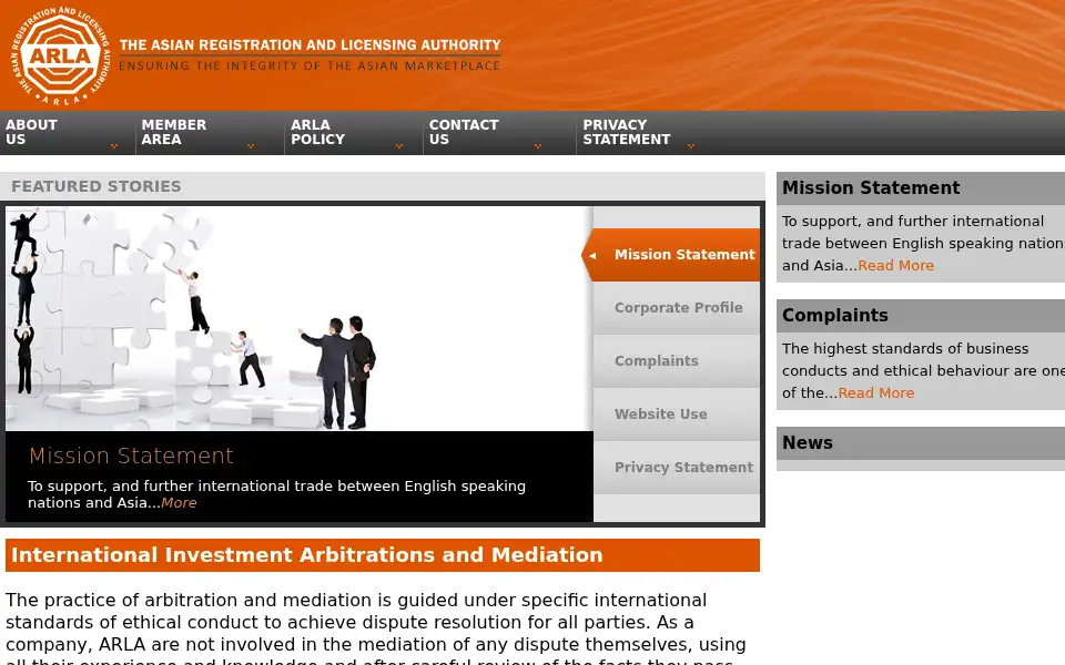 Screenshot of asiarla.com
