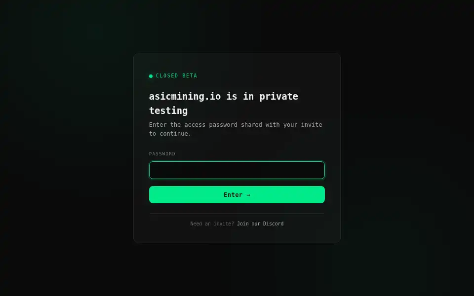 Screenshot of asicmining.io
