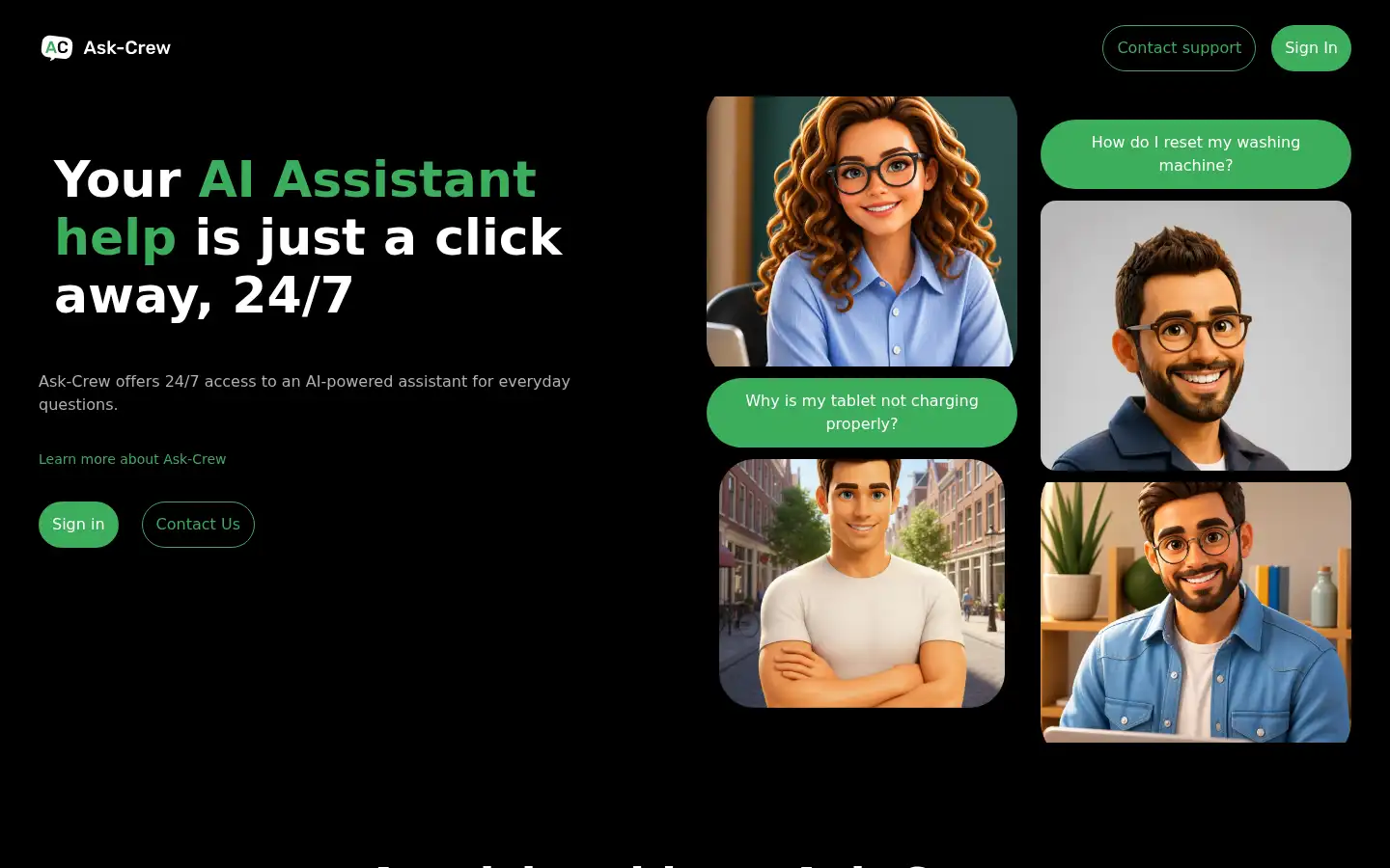 Screenshot of ask-crew.com
