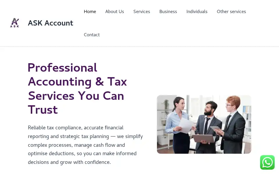 Screenshot of askaccount.co.uk