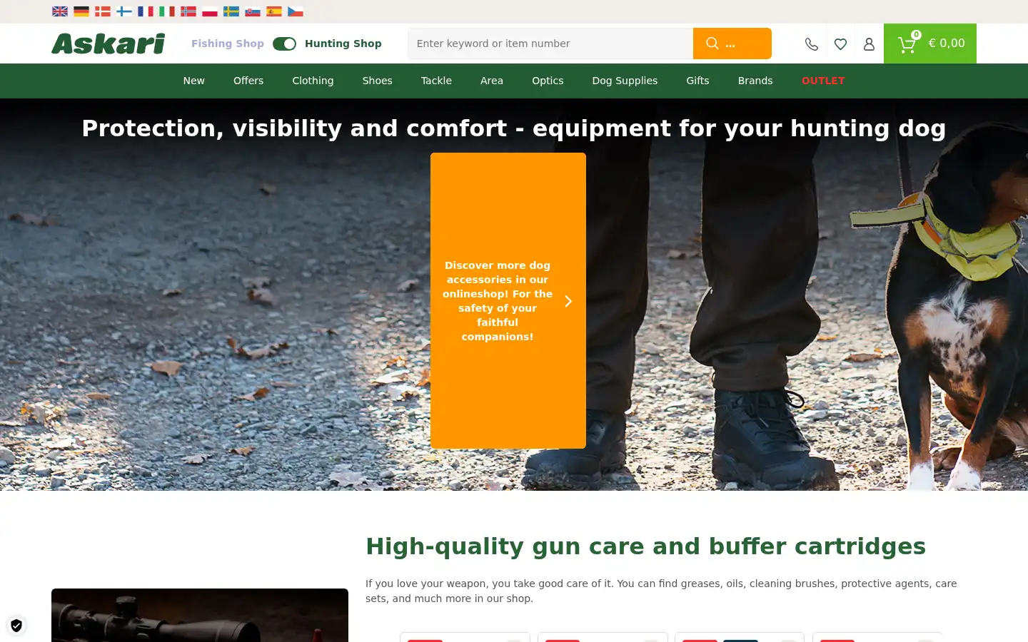 Screenshot of askari-hunting-shop.com