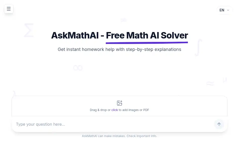 Screenshot of askmathai.com