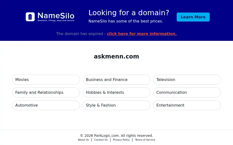Screenshot of askmenn.com