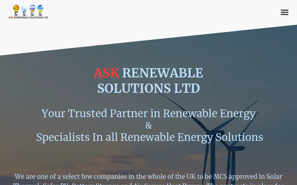 Screenshot of askrenewablesolutions.co.uk