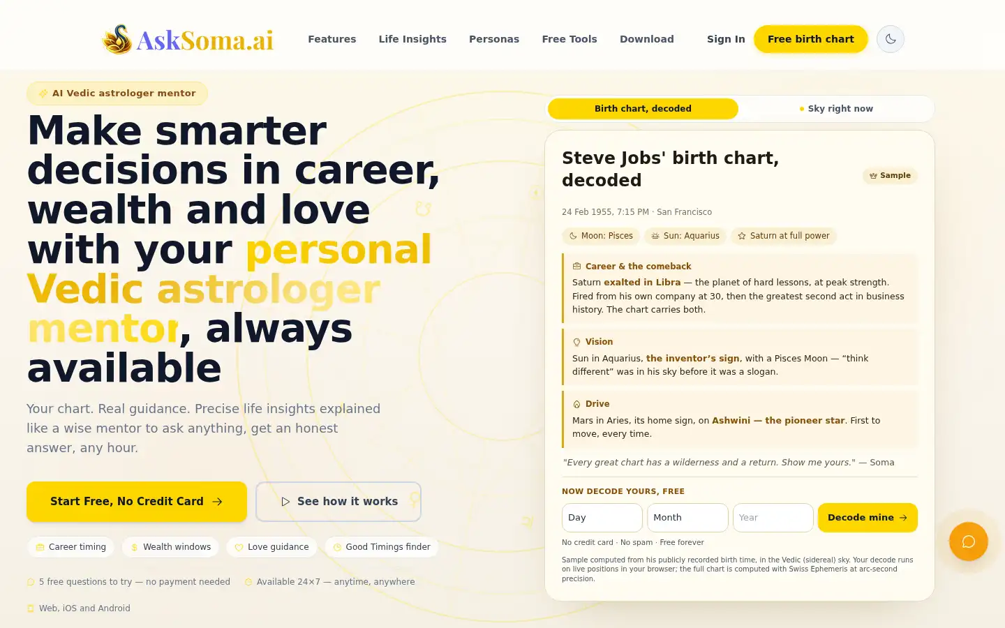 Screenshot of asksoma.ai