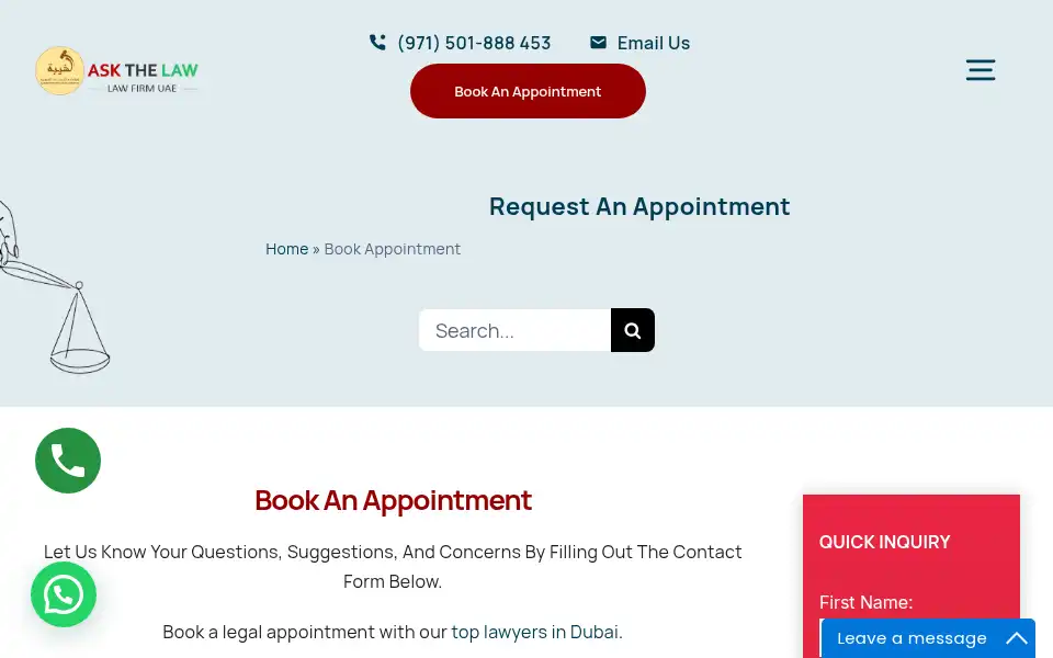 Screenshot of askthelaw.ae