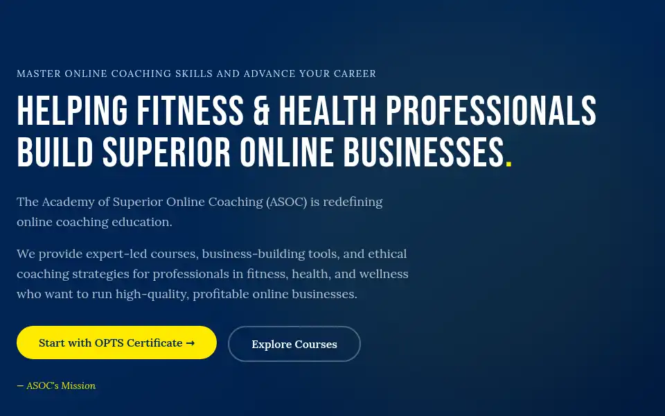 Screenshot of asoctrainer.com