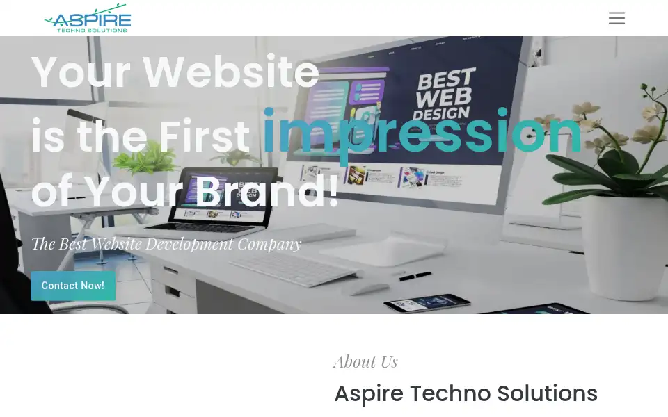 Screenshot of aspiretechnosolutions.com