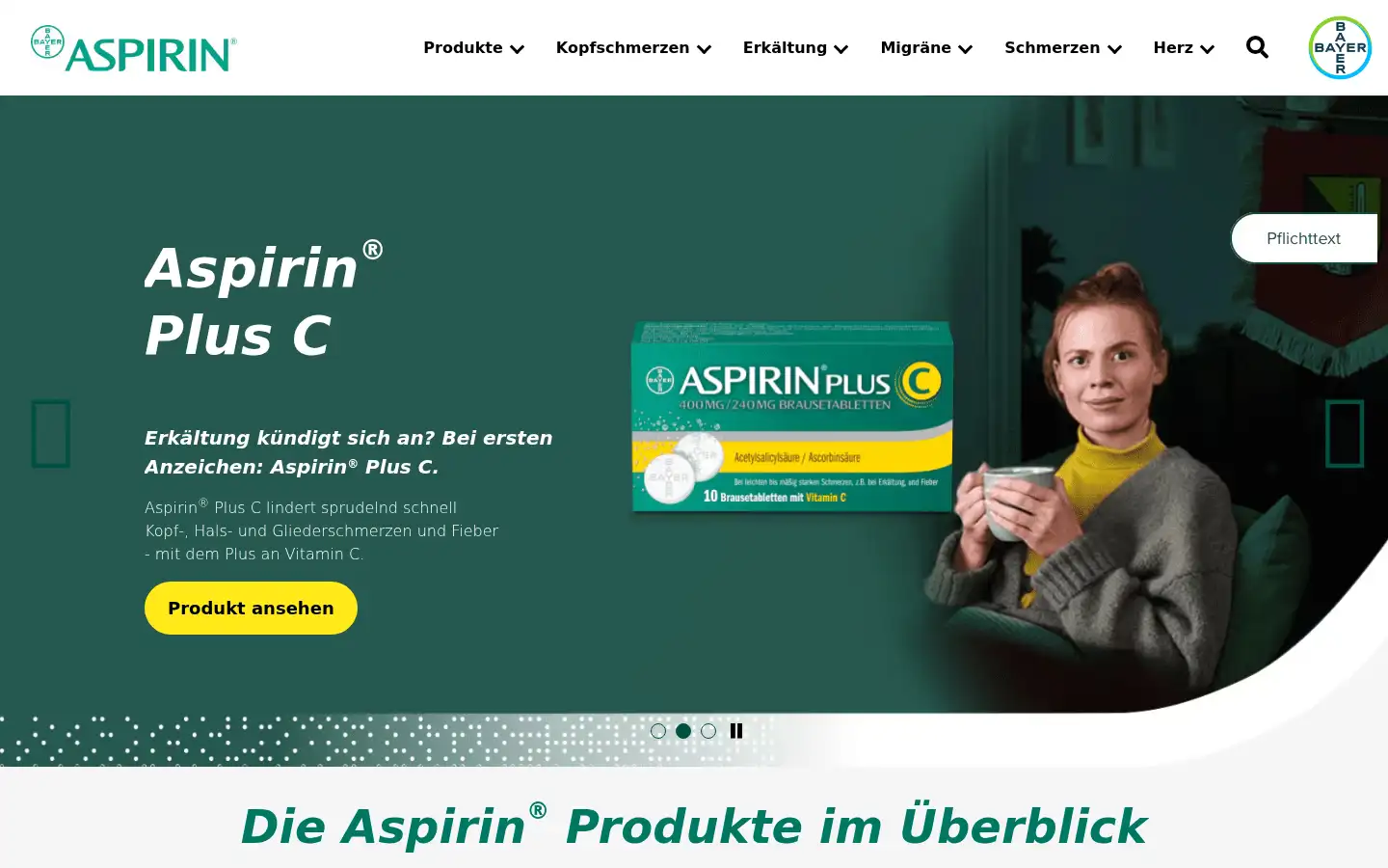 Screenshot of aspirin.de