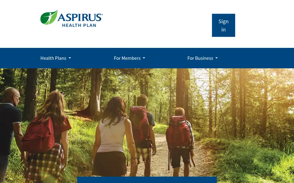 Screenshot of aspirushealthplan.com